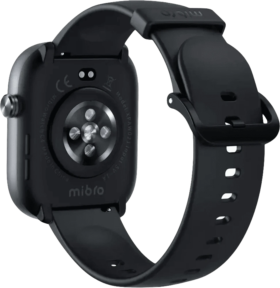 Смарт-годинник Mibro C4 51мм, 2.01", 240x296, BT 5.3, 2 ATM, темно-сірий задній вид годинника