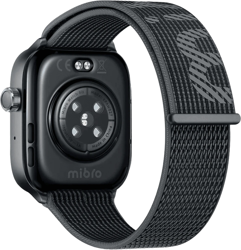 Смарт-годинник Mibro Fit 44мм, 1.75", 390x450, AMOLED, BT 5.3, GPS, 5 ATM, чорний задній вид