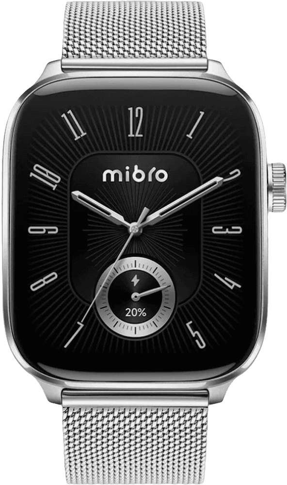 Смарт-годинник Mibro Fit 44мм, 1.75", 390x450, AMOLED, BT 5.3, GPS, 5 ATM, сріблястий вид дисплею
