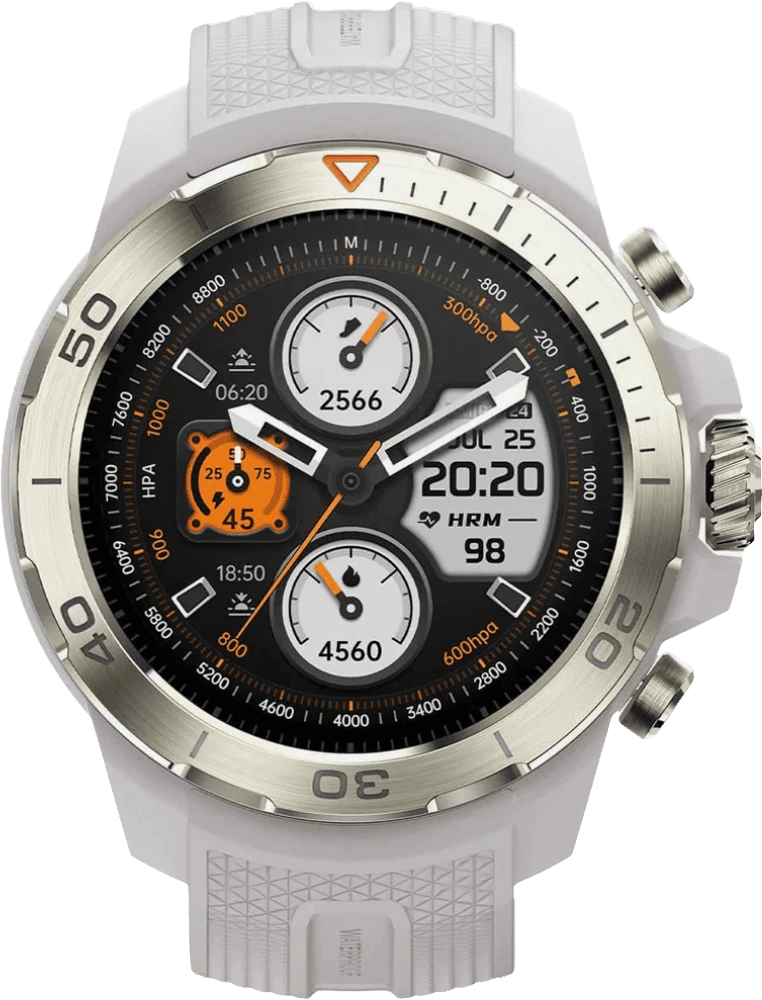 Смарт-годинник Mibro GS Explorer 48мм, 1.32", 466x466, AMOLED, BT 5.3, Dual-band GPS, 10 ATM, білі вид дисплею