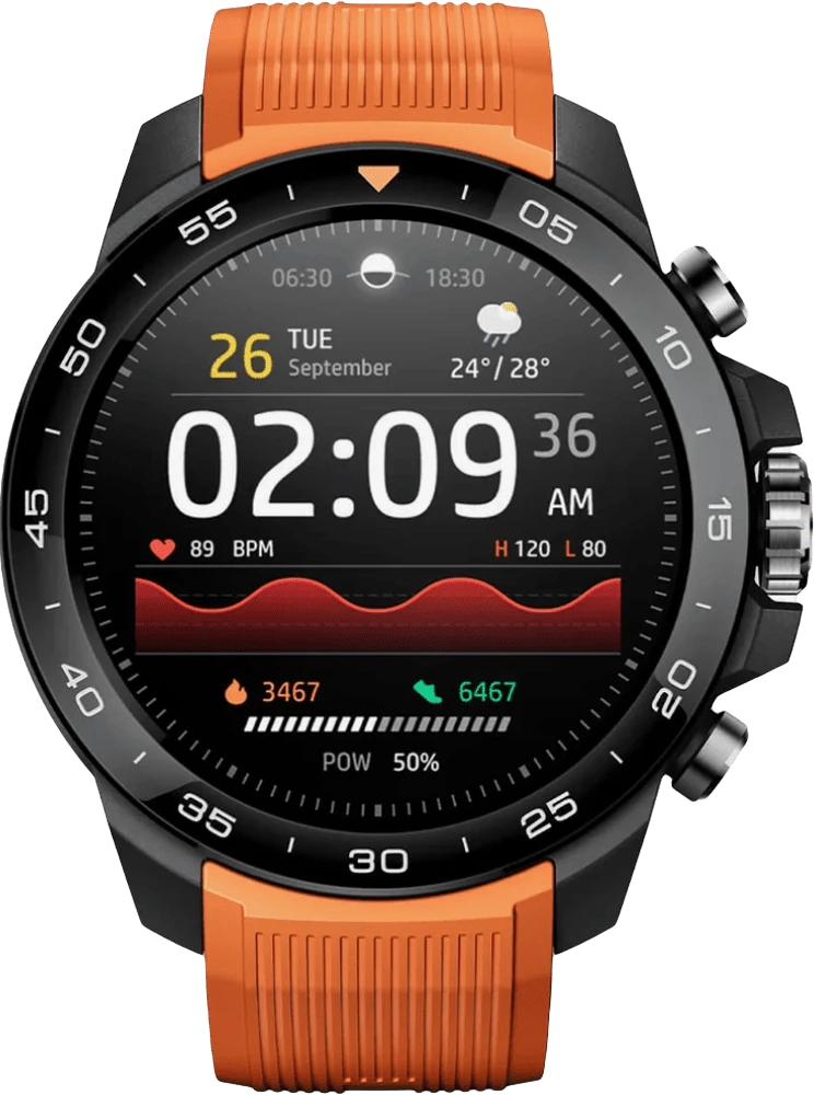 Смарт-годинник Mibro GS Explorer S 48мм, 1.32", 466x466, AMOLED, BT 5.3, Dual-band GPS, 10 ATM, чорний обсидіан вид дисплею