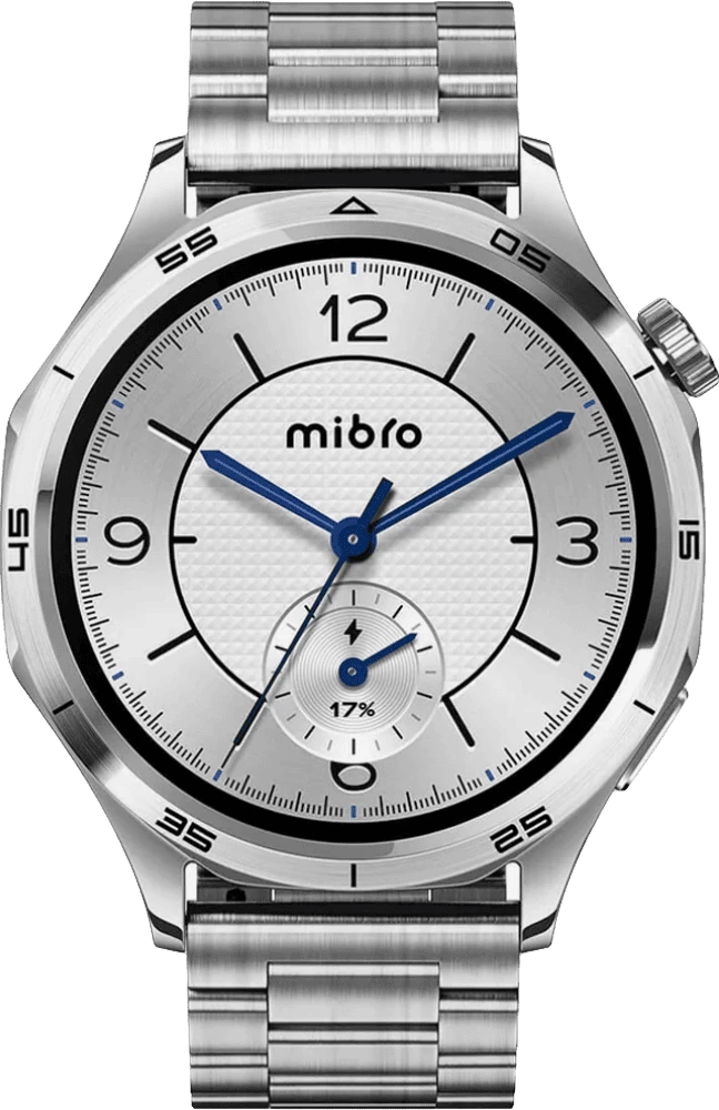 Смарт-годинник Mibro GT 46мм, 1.43", 466x466, AMOLED, BT 5.3, GPS, 5 ATM, сріблястий вид дисплею