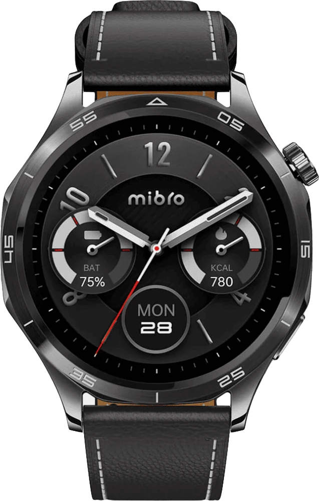 Смарт-годинник Mibro GT 46мм, 1.43", 466x466, AMOLED, BT 5.3, GPS, 5 ATM, темний метал вид дисплею