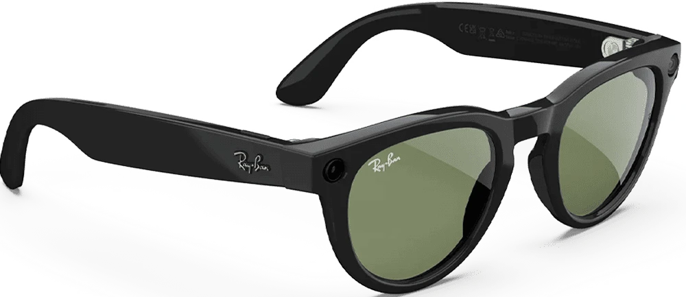 Смарт-окуляри Ray-Ban Meta Headliner Gen2 Standard Shiny Black Frame / G-15 Green Lenses (RW4013 601/71 50-23) боковий вид