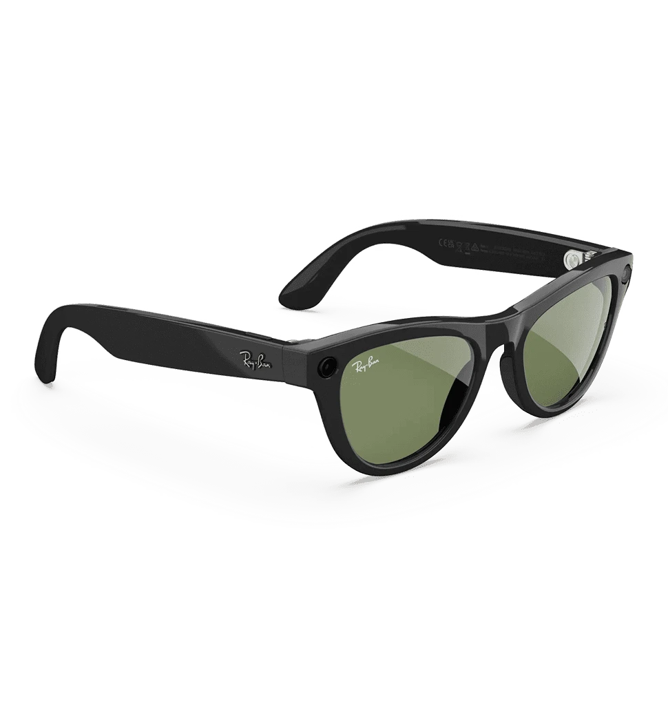 Смарт-окуляри Ray-Ban Meta Skyler Gen 2 Standard Shiny Black Frame / G-15 Green Lenses (RW4014 601/71 52-20) боковий вид