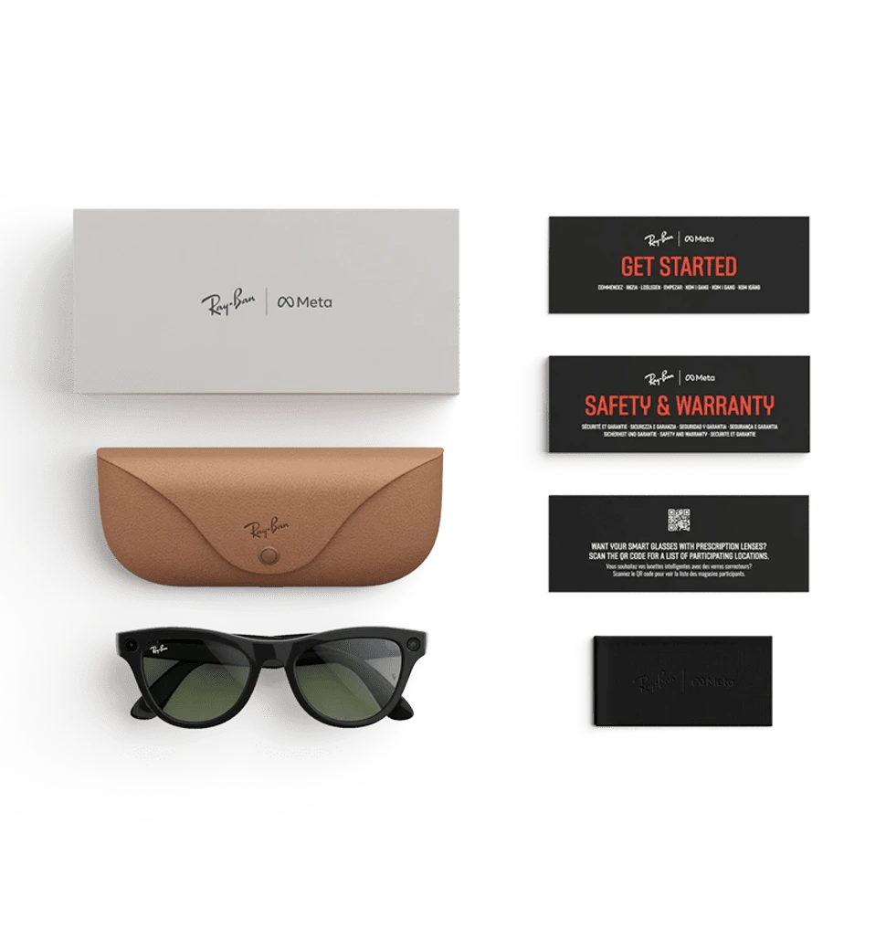 Смарт-окуляри Ray-Ban Meta Skyler Gen 2 Standard Shiny Black Frame / G-15 Green Lenses (RW4014 601/71 52-20) фото комплектації