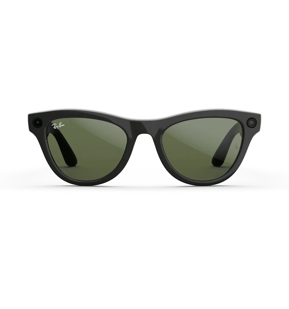 Смарт-окуляри Ray-Ban Meta Skyler Gen 2 Standard Shiny Black Frame / G-15 Green Lenses (RW4014 601/71 52-20) вид спереду