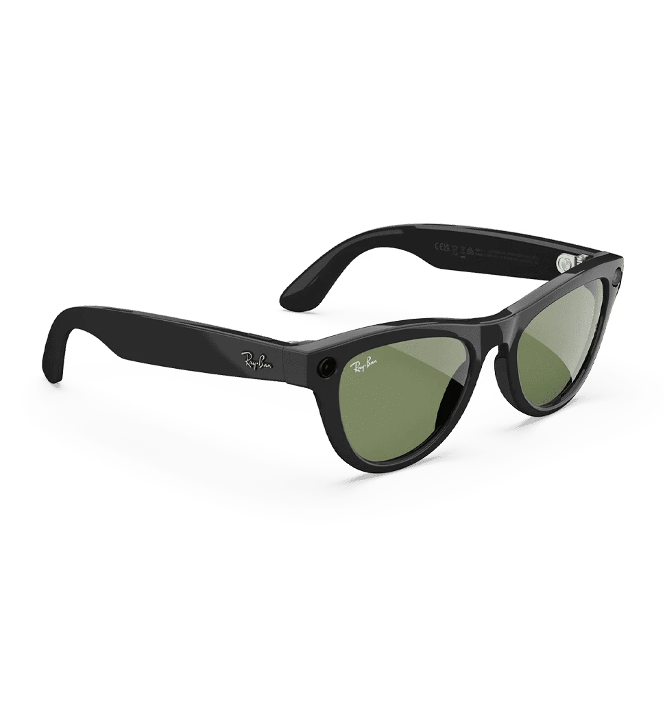 Смарт-окуляри Ray-Ban Meta Skyler Shiny Black/G-15 Green (RW4010 601/71 52-20) боковий правий вид