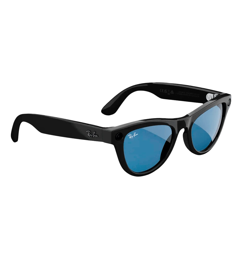 Смарт-окуляри Ray-Ban Meta Skyler Standard - Shiny Black / Transitions Cerulean Blue (RW4010 601/MF 52-20) боковий вид