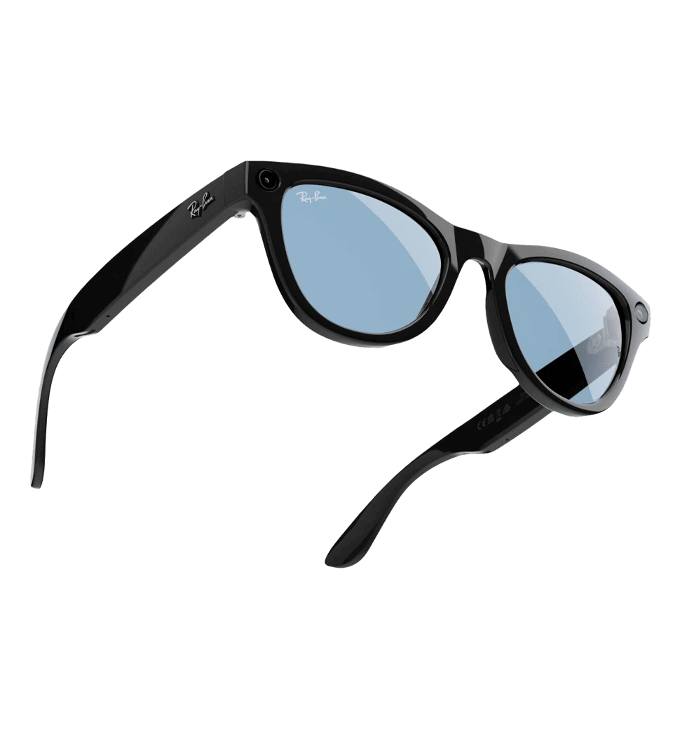 Смарт-окуляри Ray-Ban Meta Skyler Standard - Shiny Black / Transitions Cerulean Blue (RW4010 601/MF 52-20) вид переходу лінзи