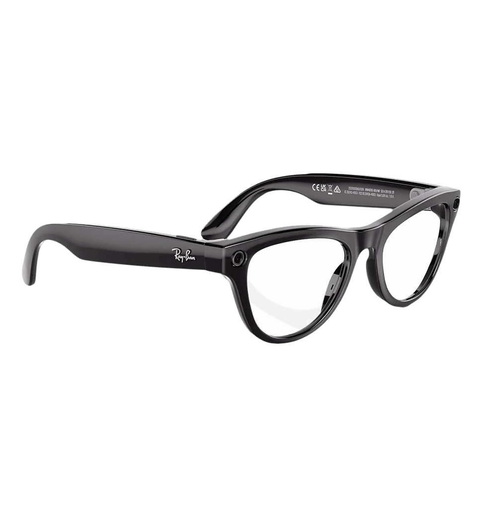Смарт-окуляри Ray-Ban Meta Skyler Standard - Shiny Black / Transitions Cerulean Blue (RW4010 601/MF 52-20) вид прозорої лінзи