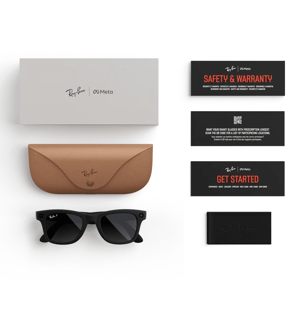 Смарт-окуляри Ray-Ban Meta Wayfarer Gen 2 Large Matte Black Frame / Gradient Graphite Lenses (RW4012 601ST3 53-22) фото комплектації