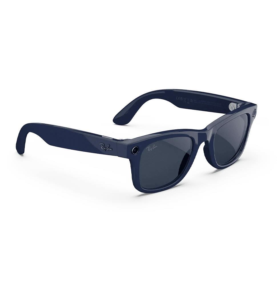 Смарт-окуляри Ray-Ban Meta Wayfarer Gen 2 Shiny Cosmic Blue/Clear Sapphire (RW4012 6628/MF 50-23) фото збоку