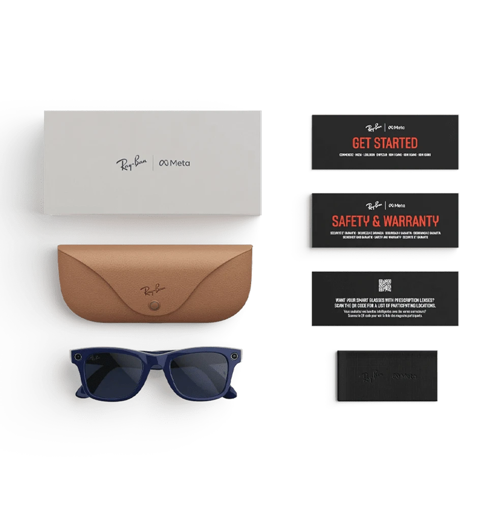 Смарт-окуляри Ray-Ban Meta Wayfarer Gen 2 Shiny Cosmic Blue/Clear Sapphire (RW4012 6628/MF 50-23) фото комплектації