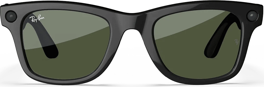 Смарт-окуляри Ray-Ban Meta Wayfarer [Gen 2] Standard Shiny Black Frame / G-15 Green Lenses (RW4012 601/71 50-22) вид спереду