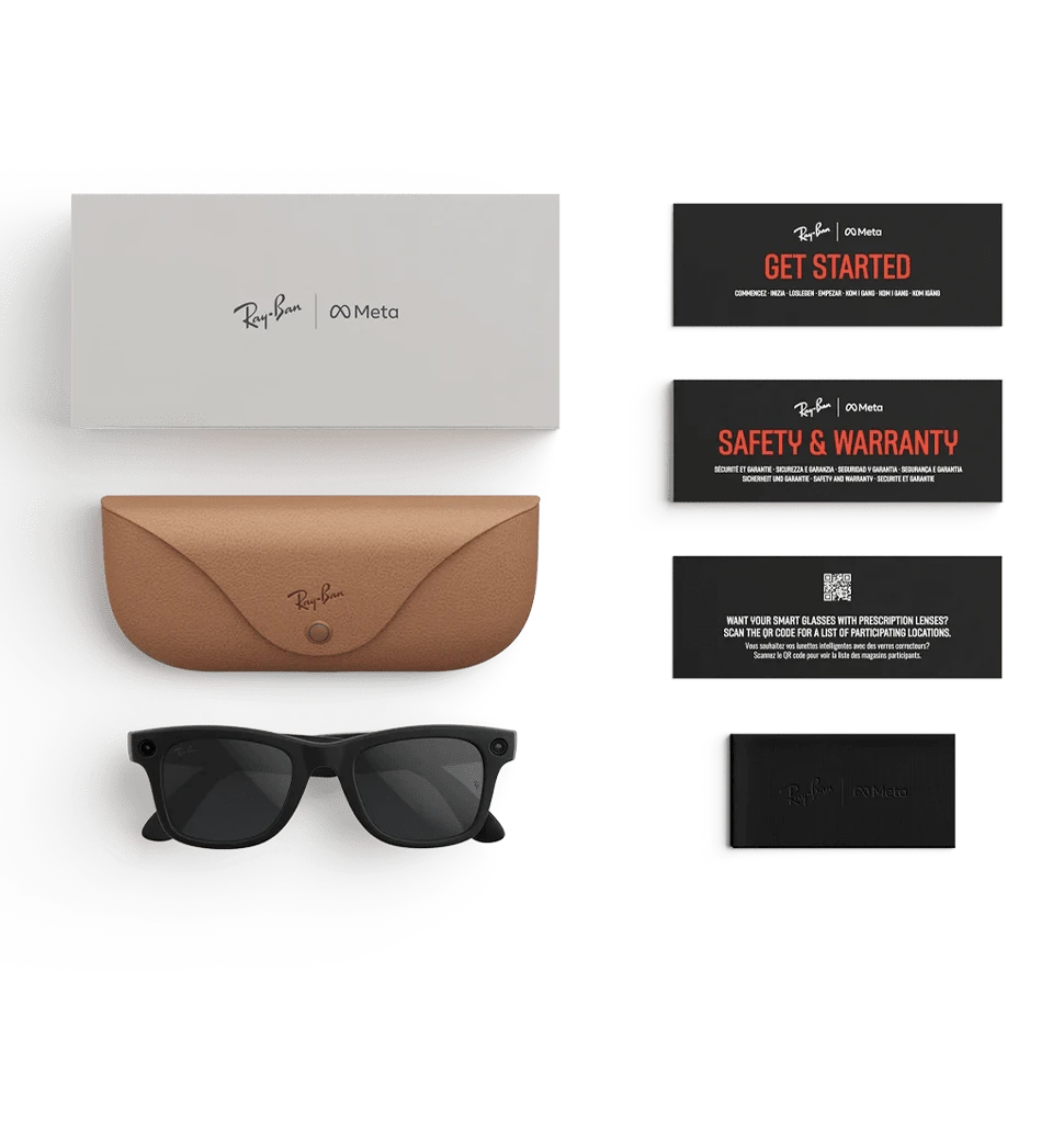 Смарт-окуляри Ray-Ban Meta Wayfarer [Gen2] Matte Black Frame/Clear to Grey Transitions Lenses (RW4012 601S1Z 53-22) вид комплектації