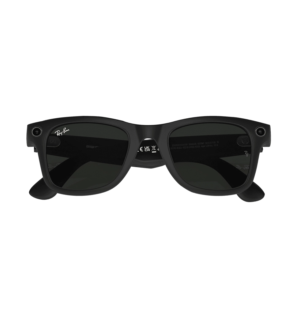 Смарт-окуляри Ray-Ban Meta Wayfarer Matte Black/Clear-Green size XXL - фото окулярів у складеному вигляді