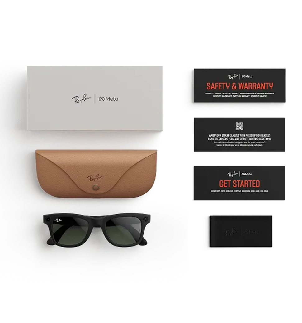 Смарт-окуляри Ray-Ban Meta Wayfarer Matte Black/Clear to Green Transitions L (RW4008 601S1M 53-22) вид комплектації