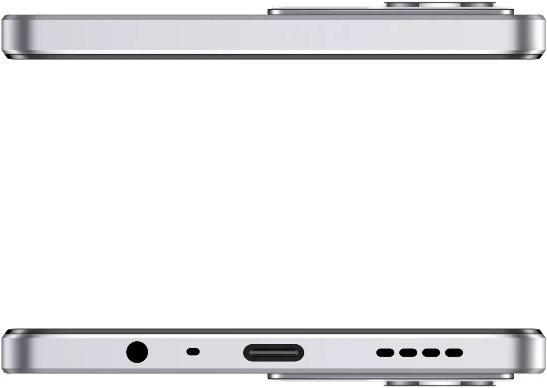 Смартфон realme C71 8/256Gb White Swan вид грані зверху та знизу