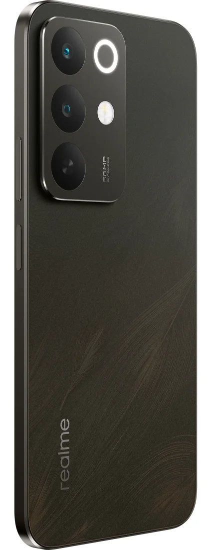 realme C85 8/256Gb Swan Black вид задня кришка під лівим кутом