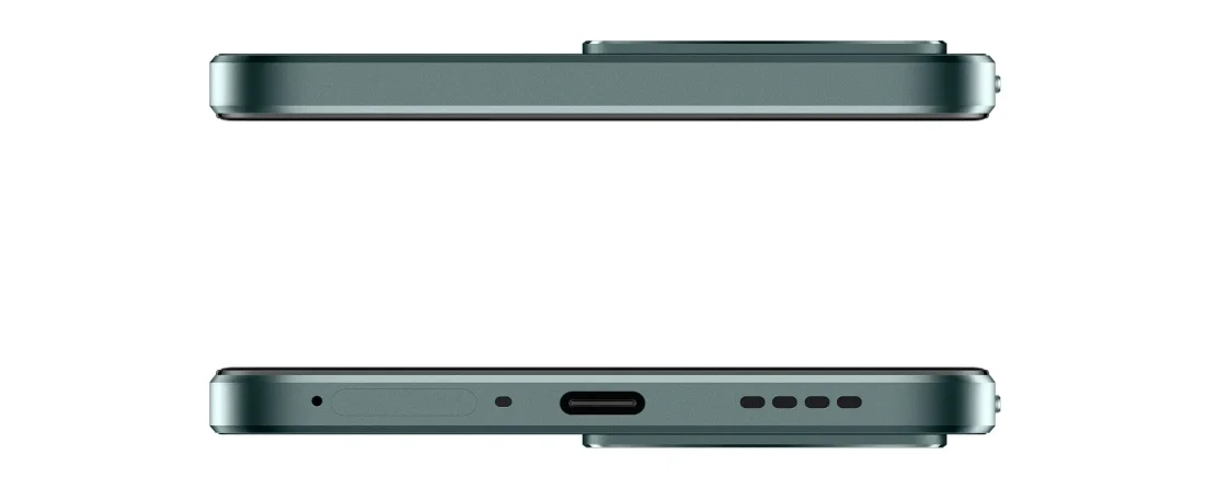 realme C85 Pro 8/128Gb Peacock Green вид грані зверху та знизу