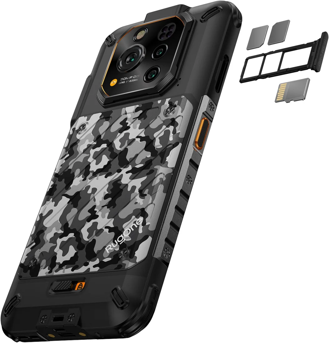 Смартфон RugOne Xever 7 12/512GB Gray бічна грань та SIM карта