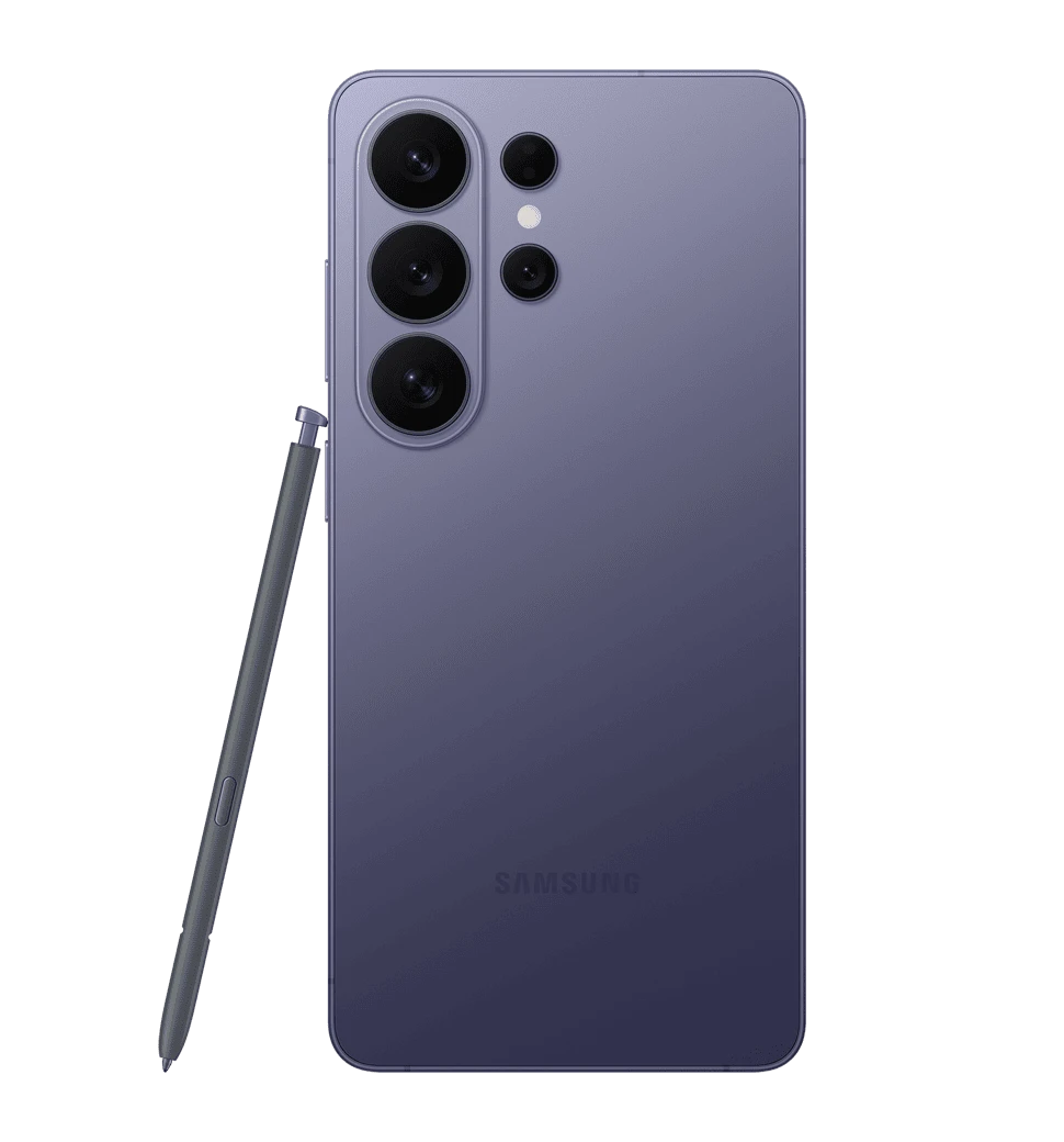 Смартфон Samsung Galaxy S26 Ultra 12/512GB Cobalt Violet (SM-S948BZVGEUC) вид ззаду із стилусом