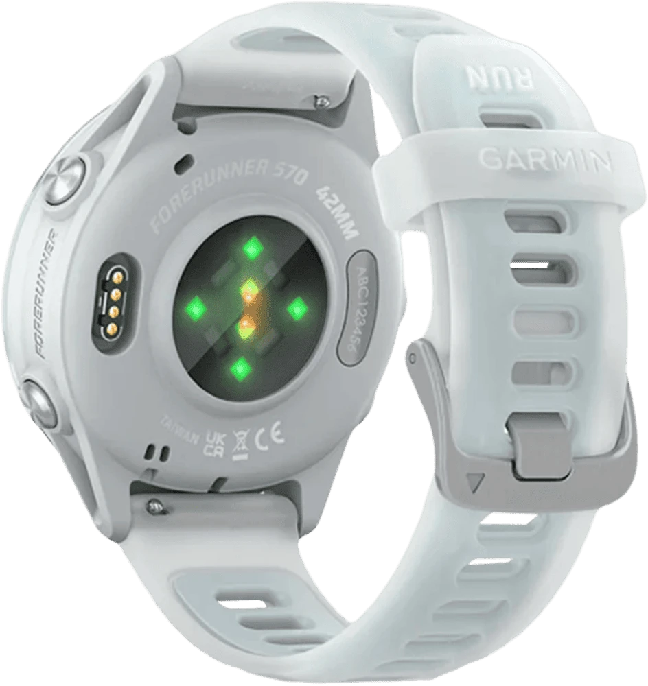 Спортивний годинник Garmin Forerunner 570 42mm Cloud Blue Aluminium with Translucent Whitestone/Cloud Blue Band (010-02970-01вид ззаду