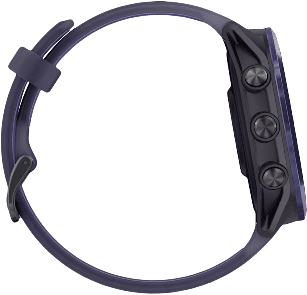 Спортивний годинник Garmin Forerunner 570  47mm Indigo Aluminium with Translucent Imperial Purple/Indigo Band (010-02971-02) боковий вид