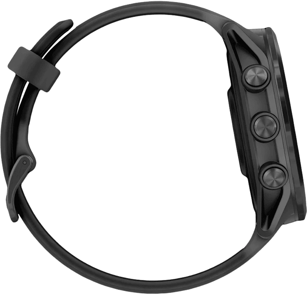 Спортивний годинник Garmin Forerunner 570 47mm Slate Grey Aluminium with Translucent Black/Black Band (010-02971-00) боковий вид