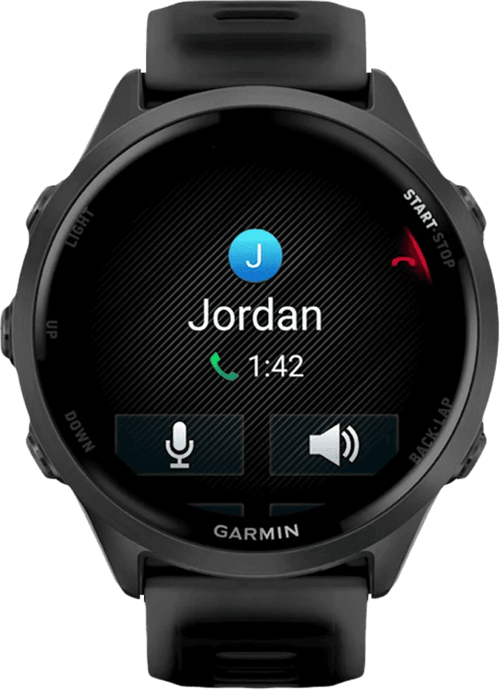 Спортивний годинник Garmin Forerunner 570 47mm Slate Grey Aluminium with Translucent Black/Black Band (010-02971-00) перердній вид