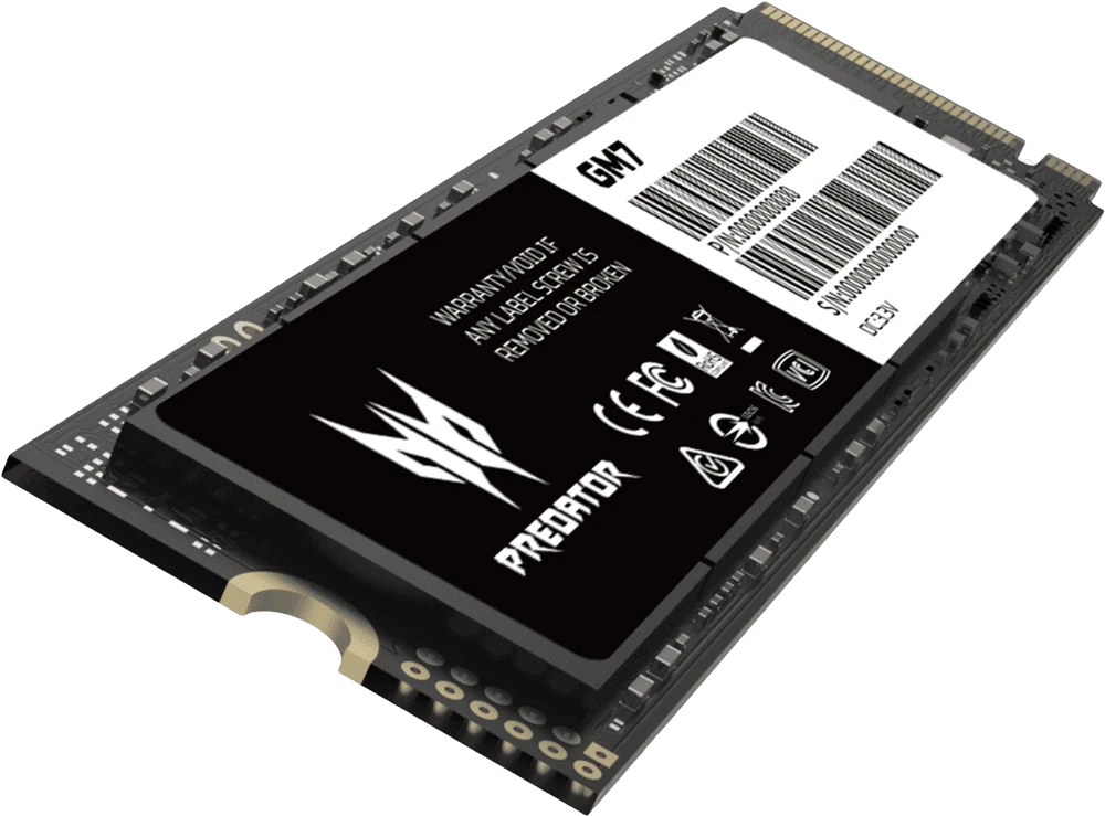 SSD-накопичувач Acer Predator GM7 1 TB (BL.9BWWR.118) вид під лівим кутом