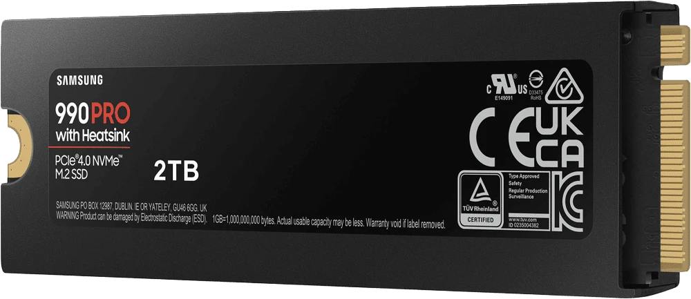 SSD накопичувач Samsung 990 Pro Heatsink 2Tb (MZ-V9P2T0CW) боковий вид