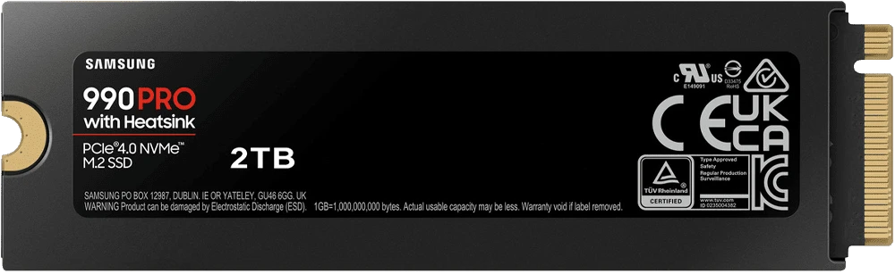SSD накопичувач Samsung 990 Pro Heatsink 2Tb (MZ-V9P2T0CW) передній