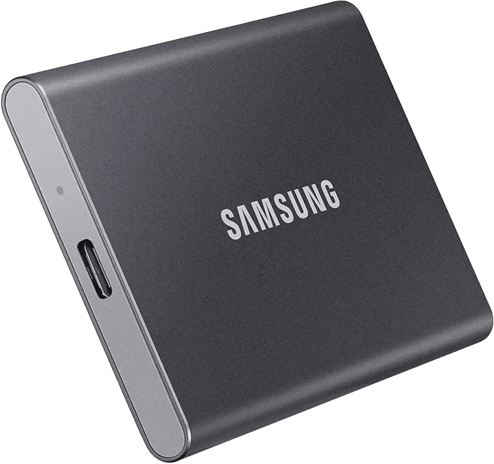 SSD-накопичувач Samsung T7 2 TB Titan Gray (MU-PC2T0T/WW) вид ліва бічна грань