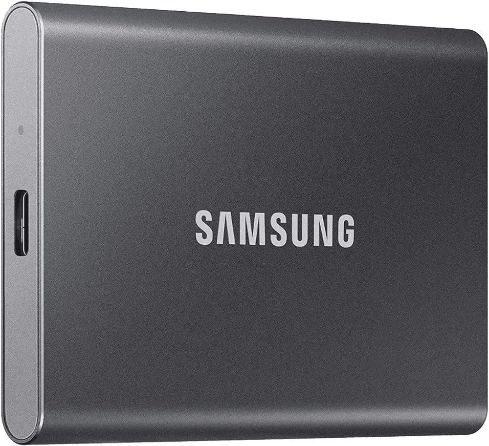 SSD-накопичувач Samsung T7 2 TB Titan Gray (MU-PC2T0T/WW) вид під лівим кутом