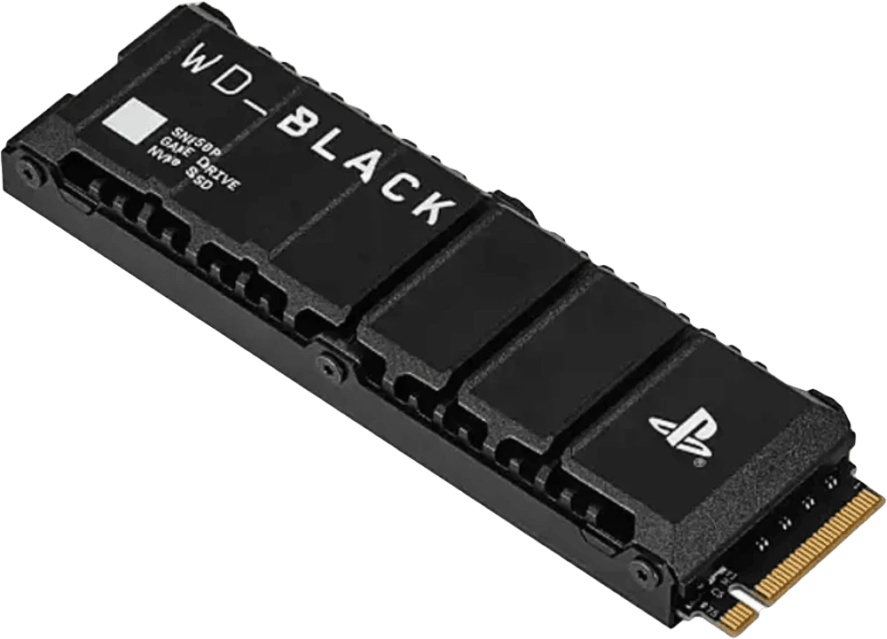 SSD-накопичувач WD Black SN850P 4 TB for PS5 (WDBBYV0040BNC) вид горизонтально під кутом