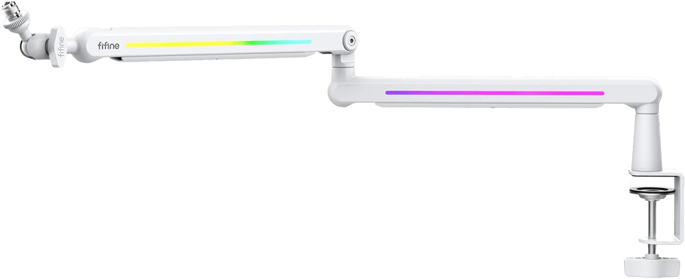 Стійка пантограф Fifine BM88PROW RGB White у розгорнутому виді