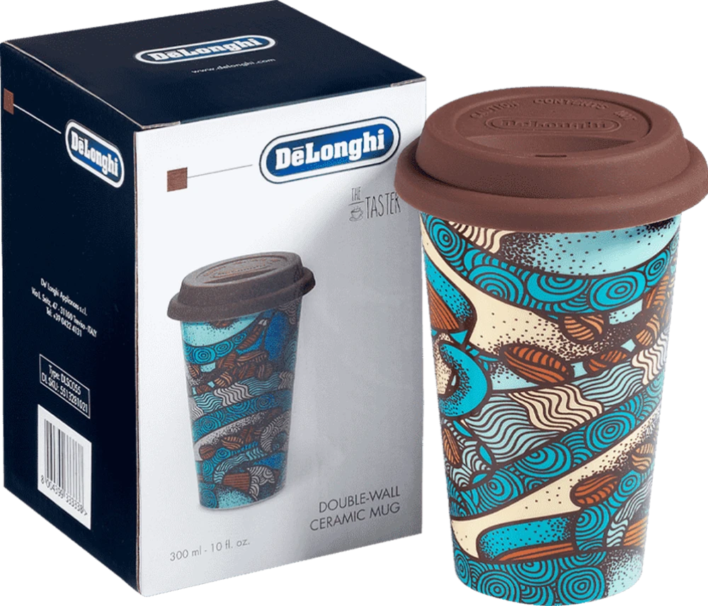 Термокружка DeLonghi DLSC055 THE TASTER вид чашки та пакунку