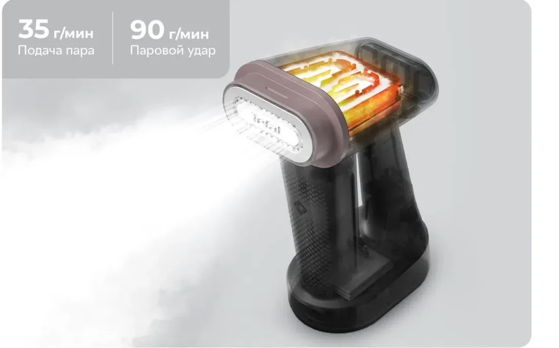 Відпарювач Tefal Pure Force 3в1 DT8765E0 демонстрація нагрівних елементів