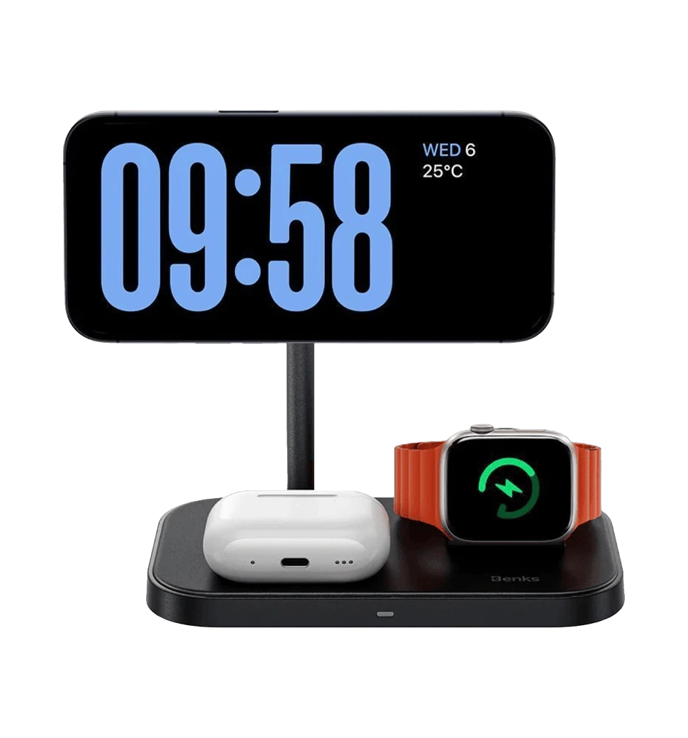 Зарядна станція Benks W16 3in1 Stand Series (Black) фото в процесі роботи