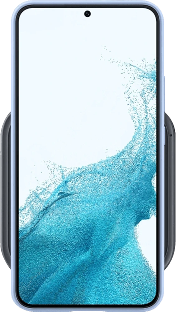 Зарядний пристрій бездротовий Samsung 15Вт, сірий темний в роботі