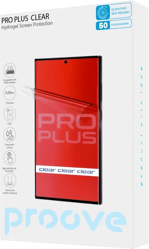 Захисна гідрогелева плівка Proove Hydrogel Screen Protection PRO PLUS Clear фото коробки