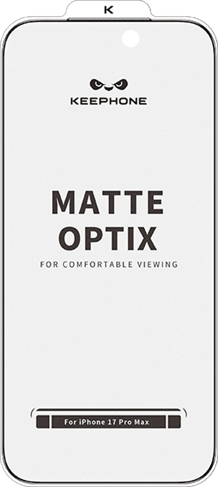 Захисне скло Keephone MATTE OPTIX glass iPhone 17 Pro (KPMAOP17PBK) вид скла