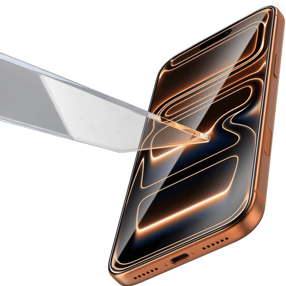 Захисне скло Keephone MATTE OPTIX glass iPhone 17 Pro Max (KPMAOP17PMBK) демонстрація