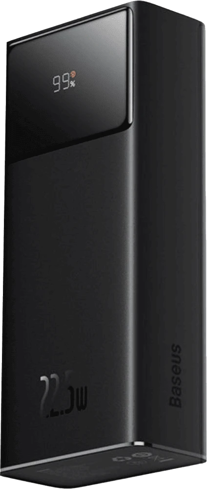 Зовнішній акамулятор Baseus EnerFill FP41 30000MAh 22,5W QC PD Чорний (E0027K00) боковий лівий вид