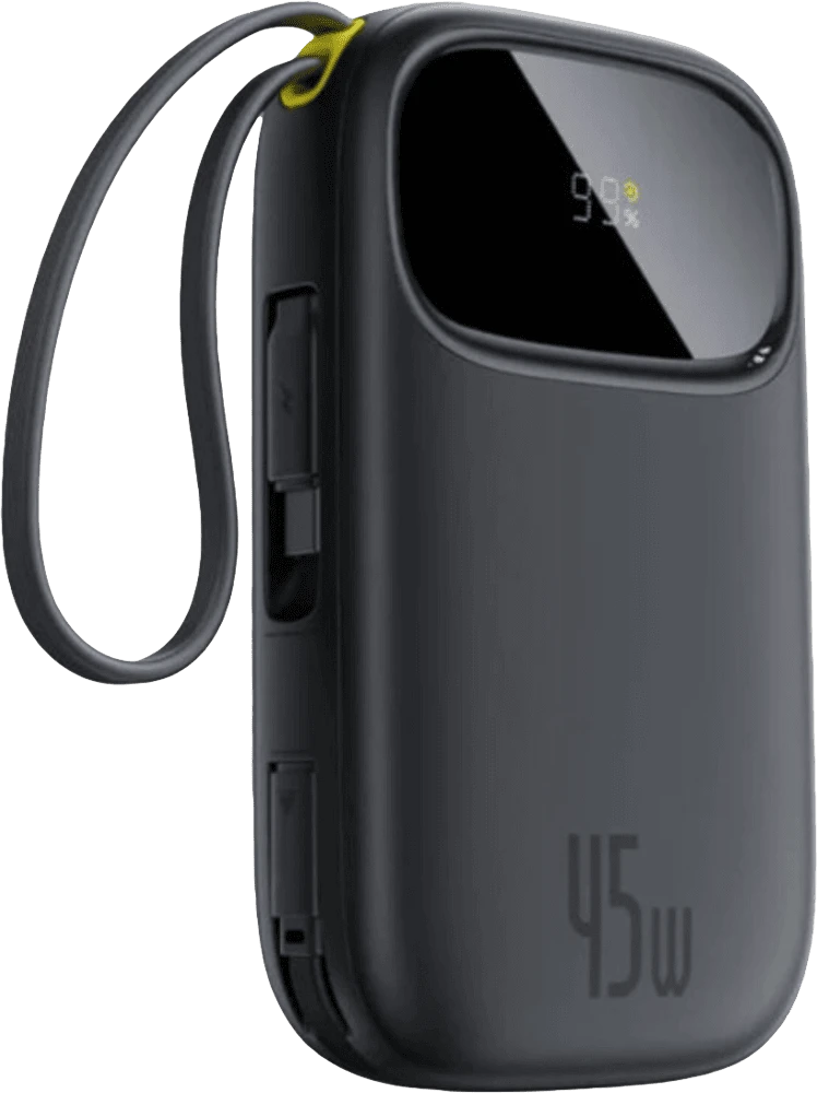 Зовнішній акумулятор Baseus EnerFill FC31 20000 Bipow2 Pro 45W PD QC Black + Кабель USB-C (E0028D00) боковий вид