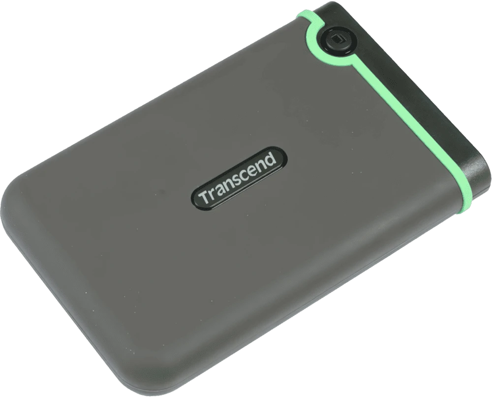 Зовнiшнiй ЖД External 2.5'' Transcend USB 3.1 25M3S 2Tb Iron Gray SATA боковий вид